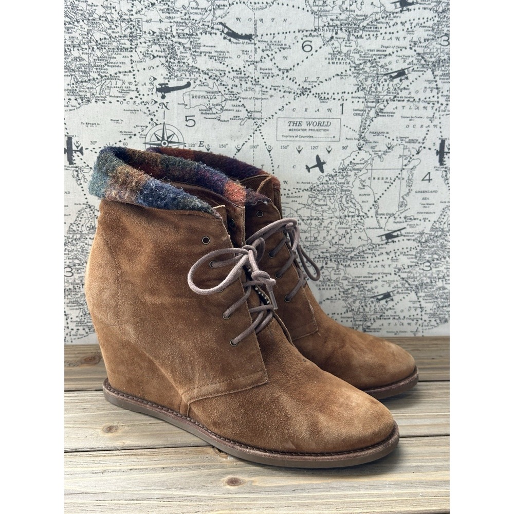 Johnston Murphy Brynn Suede Boots Heeled BOHO Women's 9.5 M Grunge